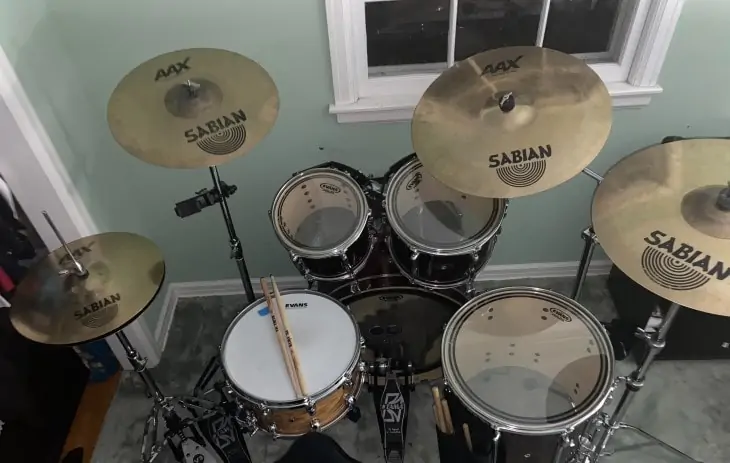 The Evans EC2 Clear on Tom Drums