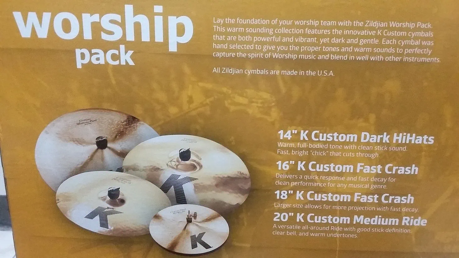 Zildjian K Custom Worship Cymbal Set - Box